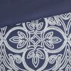 7 Piece Flocking Comforter Set with Euro Shams and Throw Pillows